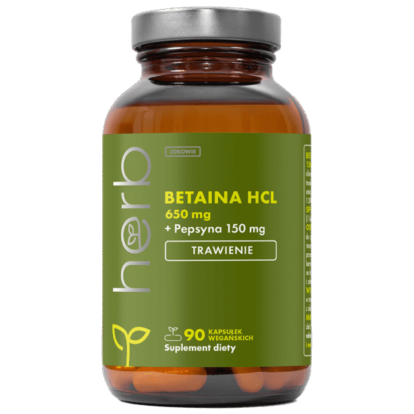 Betaina HCL 650 mg + Pepsyna 150 mg - 90 vege kaps.