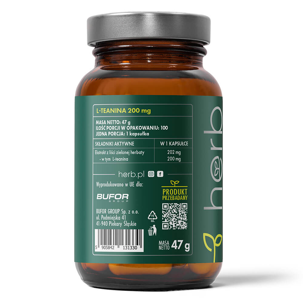 L-teanina 200 mg – 100 vege kaps.