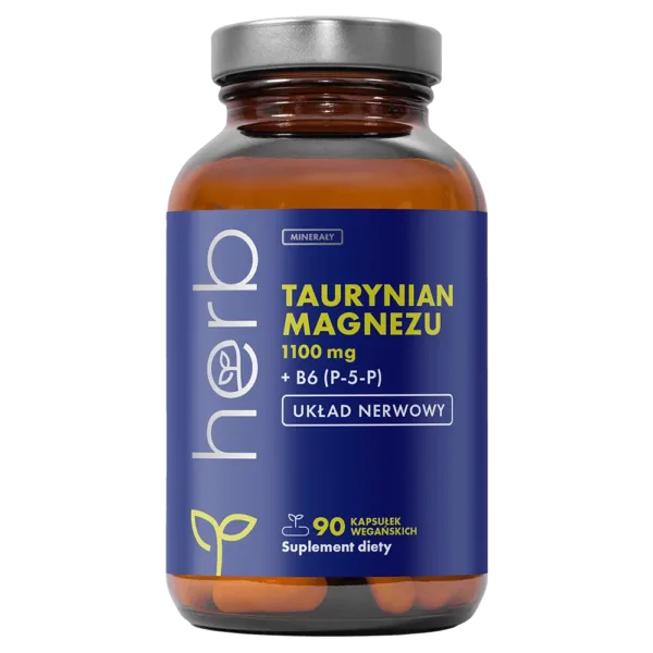 Taurynian Magnezu 1100 mg + B6 (P-5-P) - 90 vege kaps.