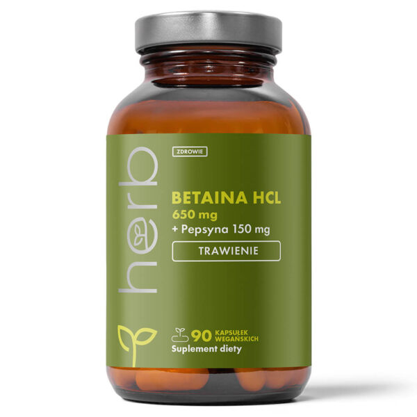 Betaina HCL 650 mg + Pepsyna 150 mg - 90 vege kaps.