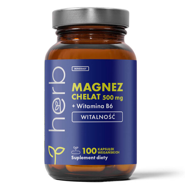 Magnez Chelat 500 mg + B6 - 100 vege kaps.