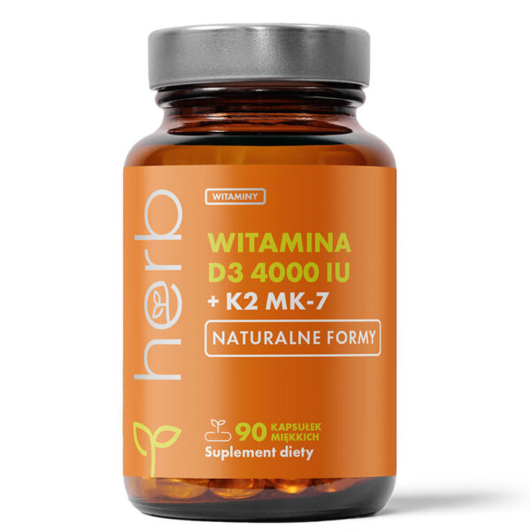 Witamina D3 4000 IU + K2 MK-7 - 90 kaps. miękkich