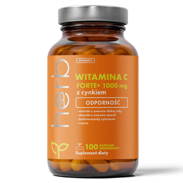 Witamina C FORTE+ 1000 mg z cynkiem - 100 vege kaps.